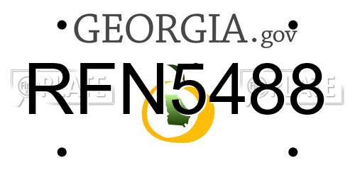 RFN5488 Georgia License Plate