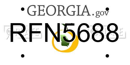 RFN5688 Georgia License Plate