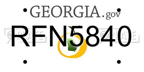 RFN5840 Georgia License Plate