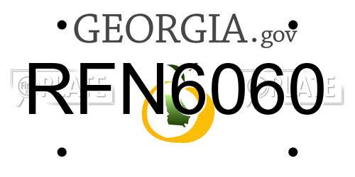 RFN6060 Georgia License Plate