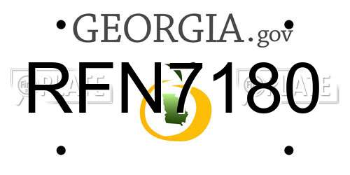 RFN7180 Georgia License Plate