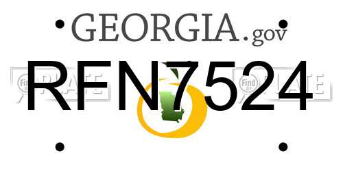 RFN7524 Georgia License Plate