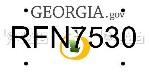 RFN7530 Georgia License Plate
