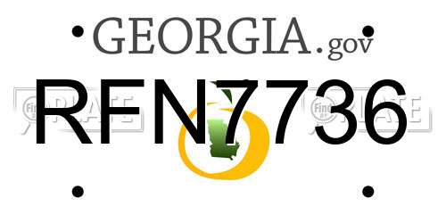 RFN7736 Georgia License Plate