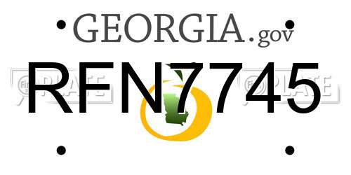 RFN7745 Georgia License Plate