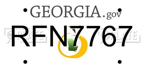 RFN7767 Georgia License Plate