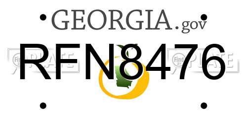 RFN8476 Georgia License Plate