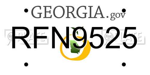 RFN9525 Georgia License Plate