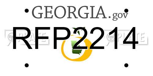 RFP2214 Georgia License Plate