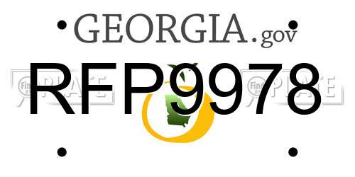 RFP9978 Georgia License Plate
