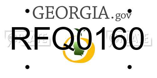 RFQ0160 Georgia License Plate