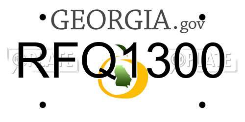 RFQ1300 Georgia License Plate