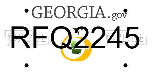 RFQ2245 Georgia License Plate