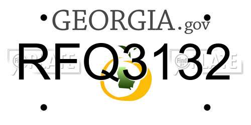 RFQ3132 Georgia License Plate