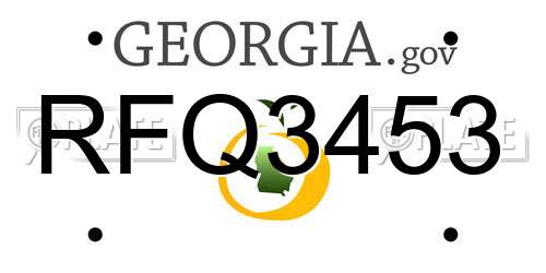RFQ3453 Georgia License Plate