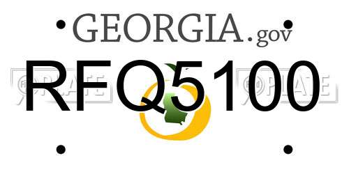 RFQ5100 Georgia License Plate