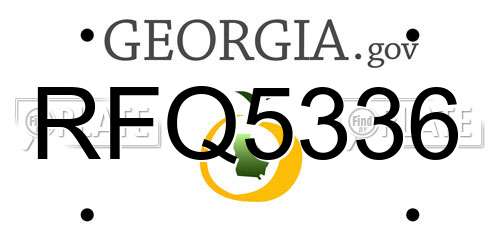 RFQ5336 Georgia License Plate