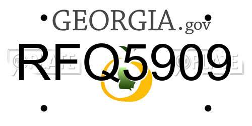 RFQ5909 Georgia License Plate