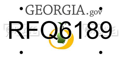 RFQ6189 Georgia License Plate