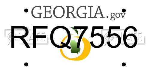 RFQ7556 Georgia License Plate