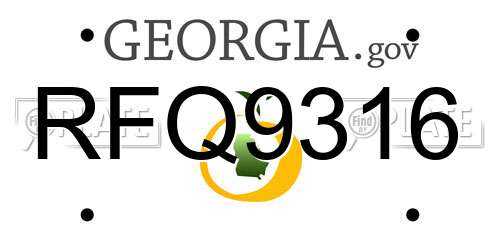 RFQ9316 Georgia License Plate
