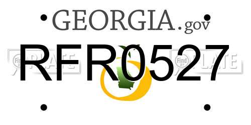RFR0527 Georgia License Plate