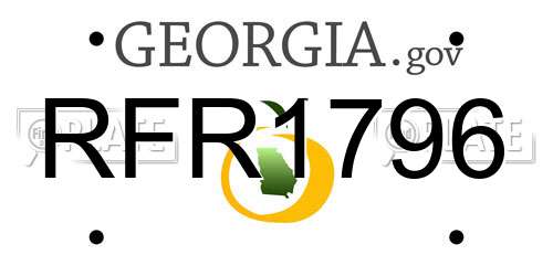 RFR1796 Georgia License Plate