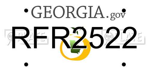 RFR2522 Georgia License Plate