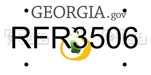 RFR3506 Georgia License Plate
