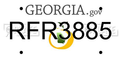 RFR3885 Georgia License Plate