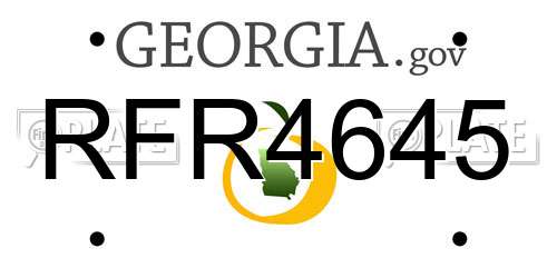 RFR4645 Georgia License Plate