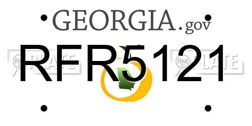 RFR5121 Georgia License Plate
