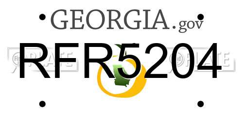 RFR5204 Georgia License Plate