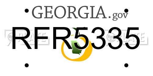 RFR5335 Georgia License Plate