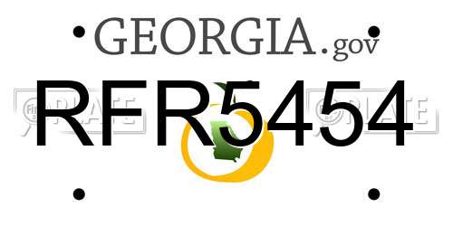 RFR5454 Georgia License Plate