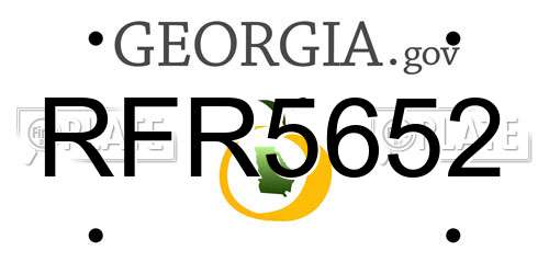 RFR5652 Georgia License Plate
