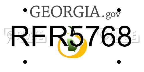 RFR5768 Georgia License Plate