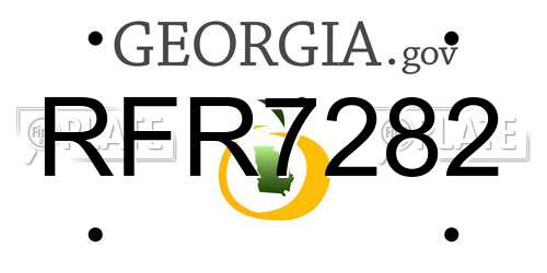 RFR7282 Georgia License Plate