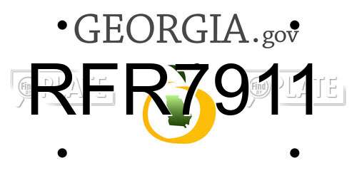 RFR7911 Georgia License Plate