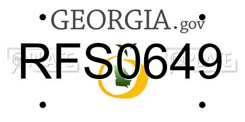 RFS0649 Georgia License Plate