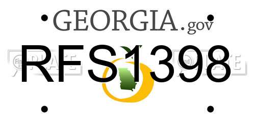 RFS1398 Georgia License Plate