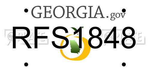 RFS1848 Georgia License Plate