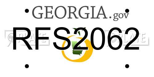 RFS2062 Georgia License Plate
