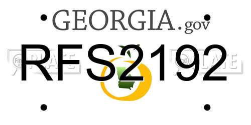RFS2192 Georgia License Plate