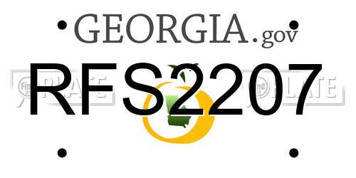 RFS2207 Georgia License Plate