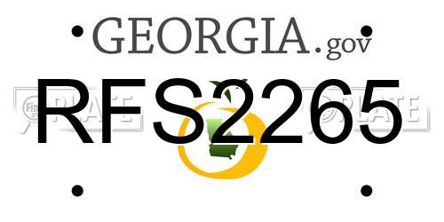 RFS2265 Georgia License Plate