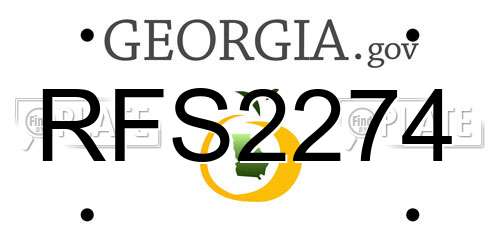 RFS2274 Georgia License Plate