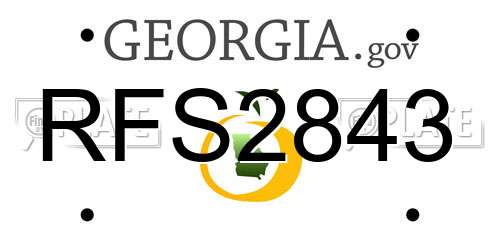 RFS2843 Georgia License Plate