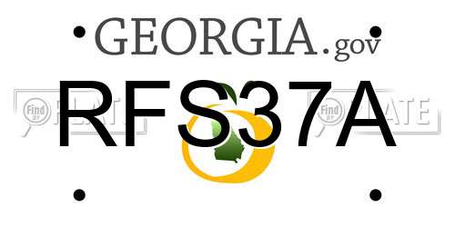 RFS37A Georgia License Plate