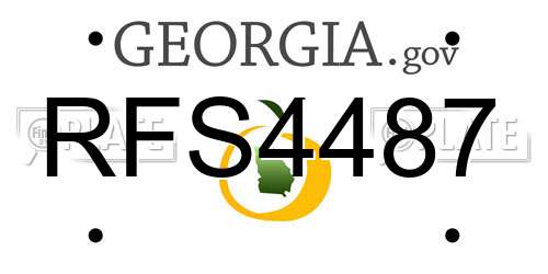 RFS4487 Georgia License Plate